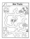 Coloring Sheet of Bear Tracks Maze