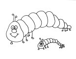 Coloring Sheet of caterpillars