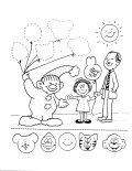 Circus ballons coloring sheet