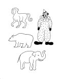 Circus clown coloring sheet