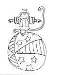 Circus monkey coloring sheet