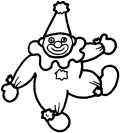 Circus clown coloring sheet