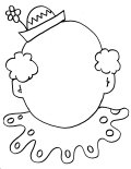 Circus clown face coloring sheet