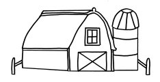Coloring Sheet of a Shovel and Pail
