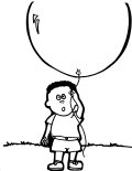 Boy with ballon Coloring Sheet