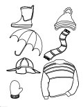 Rain gear Coloring Sheet