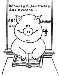 Pig in school Coloring Sheet
