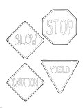 Road signs Coloring Sheet