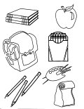 School supplies Coloring Sheet