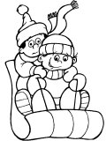 Sledding Coloring Sheet