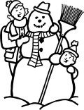 Snowman Building Coloring Sheet