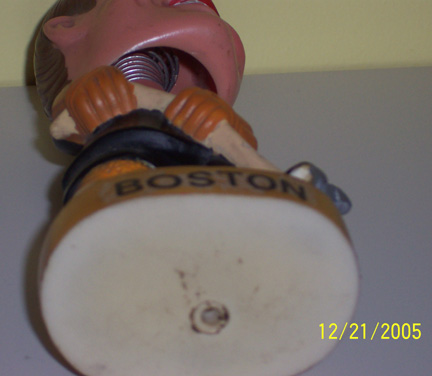 Boston Bruins plastic doll bottom