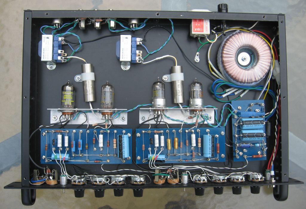 above internal view of preamp