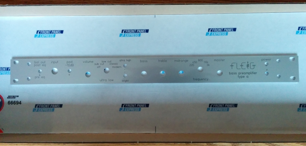 Front panel as delivered