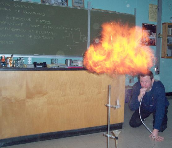 Corkdust puffed through a candle flame