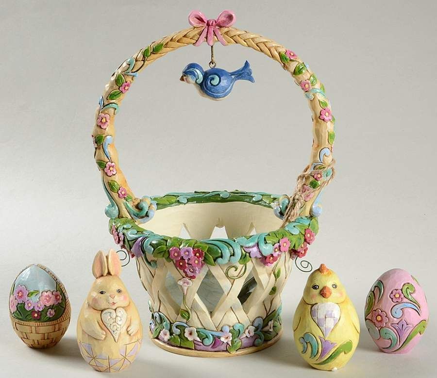 Basketful
                    of Surprises Easter Basket with Easter Figures