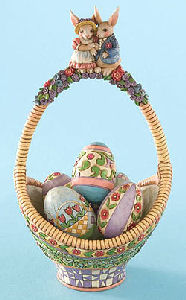 Gathering
                  Eggs Easter Basket with Eggs