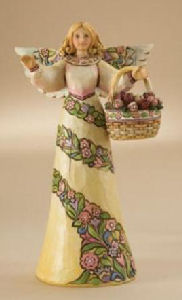 Mini Peace in the
                  Garden Angel with Basket