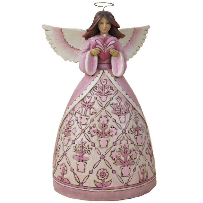 Breast
                                  Cancer Awareness Pink Angel with Heart
                                  - Hope Makes Anything Possible