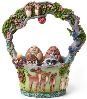 Signs of Spring Woodland Easter Basket
                  with Animal Figures