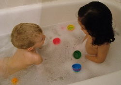 Fun with Connor in the tub