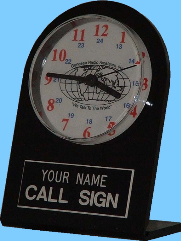 Acrylic Base Clock face measures 3 in. $11.00 plus NYS Tax.