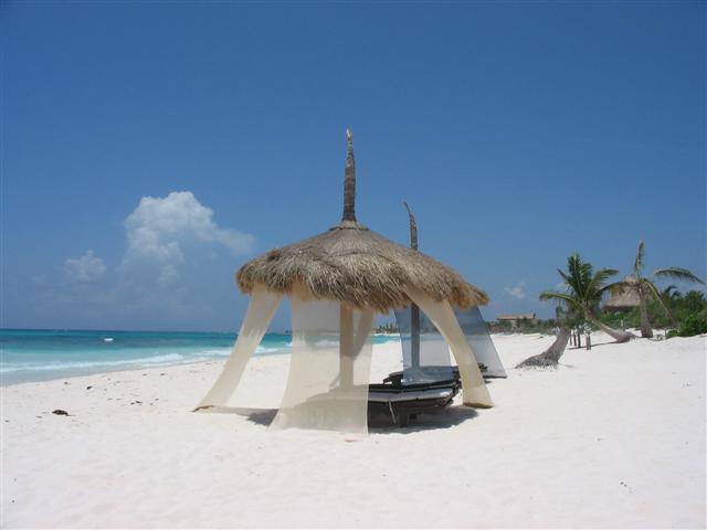 Beach palapa at Xpu Ha