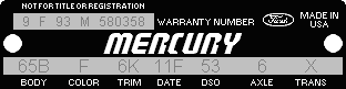 1967-1969 Dataplate