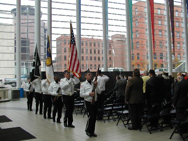 Veterans Day 2002 Color Guard Rochester War Memorial November 11th 2002 Rochester NY New York Skyline Picture Of The Day  History Picture Of The Day Historic Photo Photos Pictures Image Images