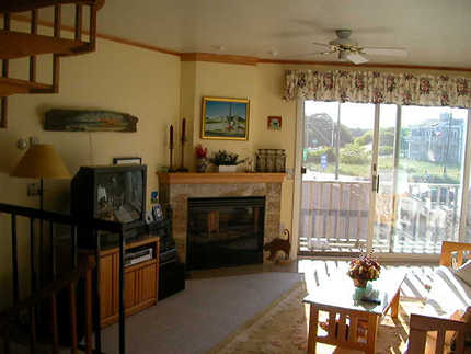living room with fireplace
