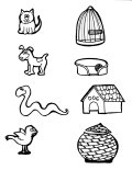 Animal matching coloring page