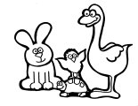 Coloring Sheet of a group of animals