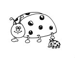 Coloring Sheet of lady bugs