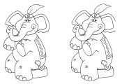 Circus elephant coloring sheet
