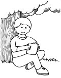 Person reading Coloring Sheet