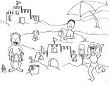 Coloring Sheet of the Beach