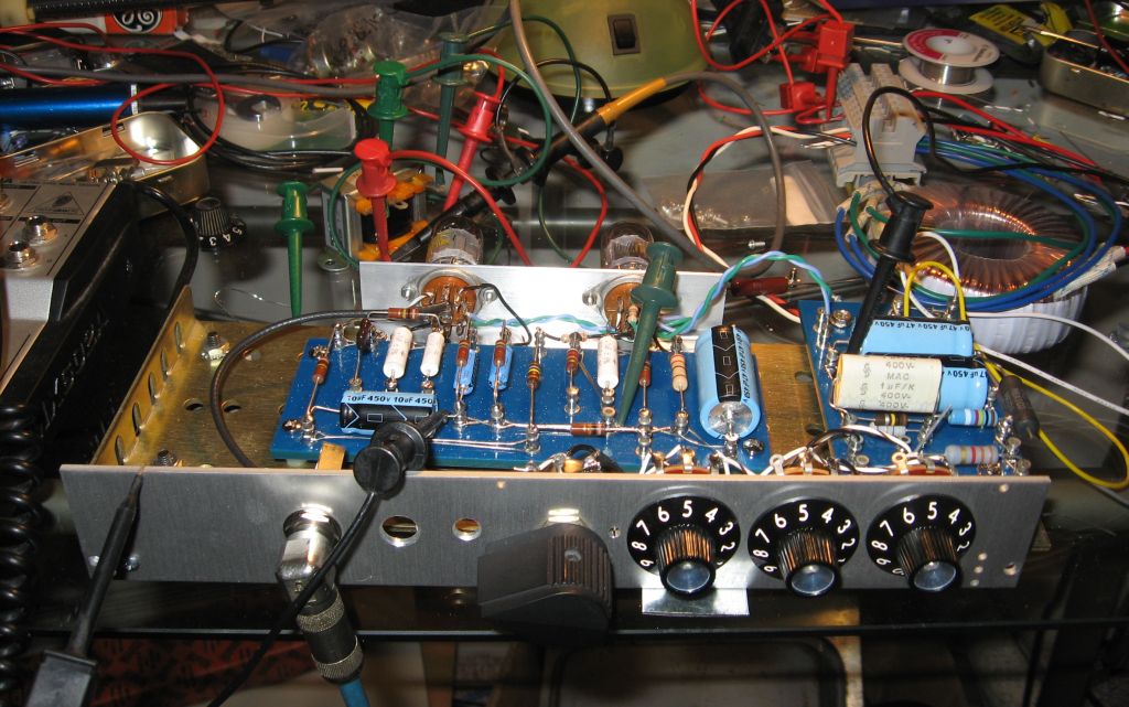 preamp and power supply module in test
                      fixture