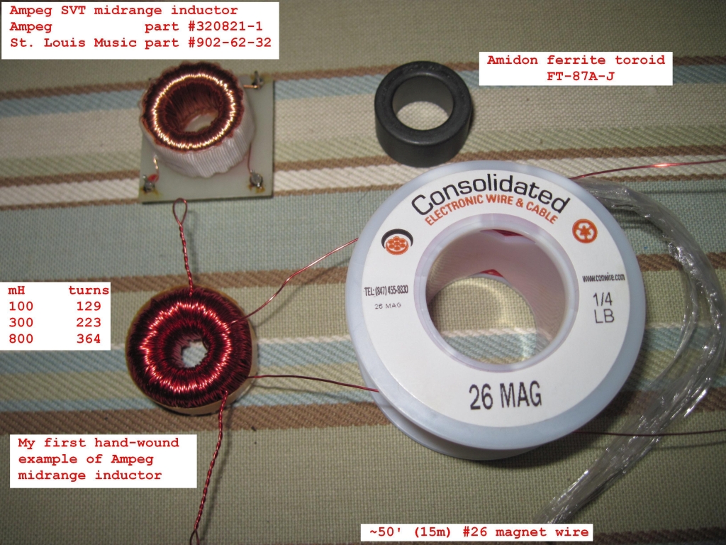 Ampeg service part inductor and my DIY version