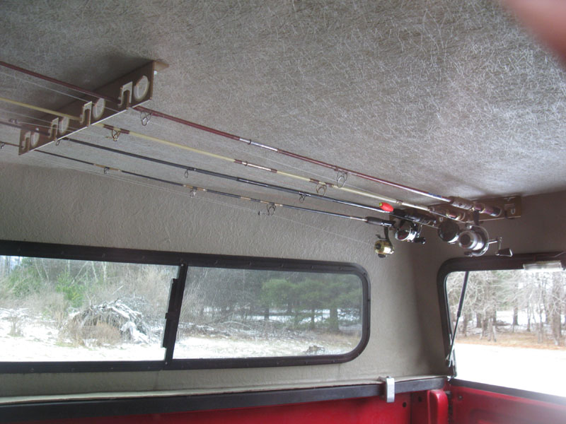 Ceiling mount fishing rod holder