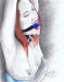 Redhead with Blue Ball Gag