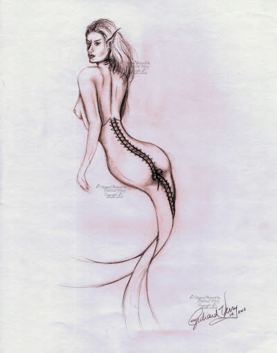 Corsetted Mermaid Sketch
