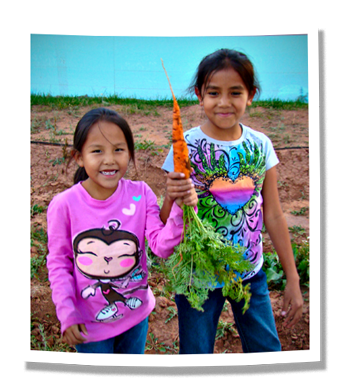 proud girls showing produce
