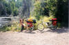 Bikes loaded with camping gear on Ballclub Lake (Grand Marais, MN) - 8/29/99