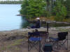 Karen at Hinsdale Island campsite on Lake Vermilion (Tower, MN) - 8/21/05