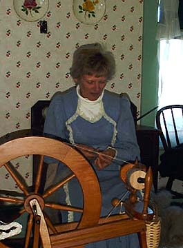 Photo of spinning wheel in action