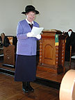 Image:  Sarah leading hymn sing