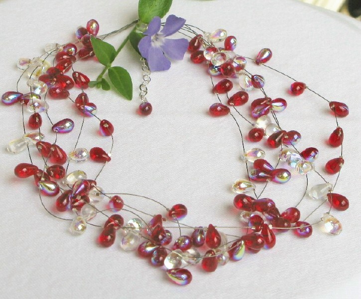 Image of Donna Red & Clear Necklace