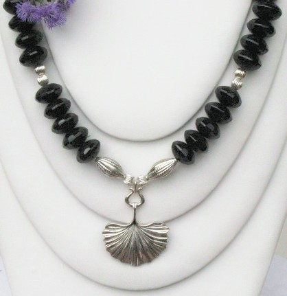Image of Sterling Gingko Necklace
