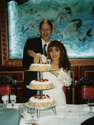 cutting the cake