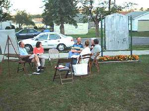 Monday Night Bible Study on the church lawn.
